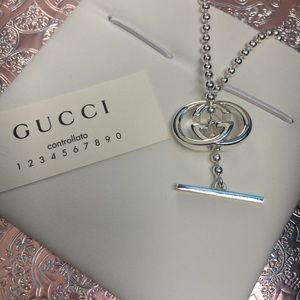 Gucci Double G Bar Necklace